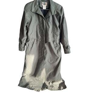 Vintage Out Brook Sage Green Lined Longline Trench Coat